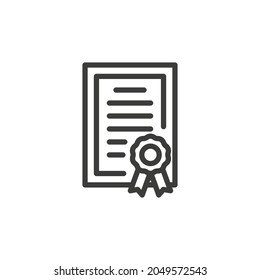 Certificate or diploma icon with white background