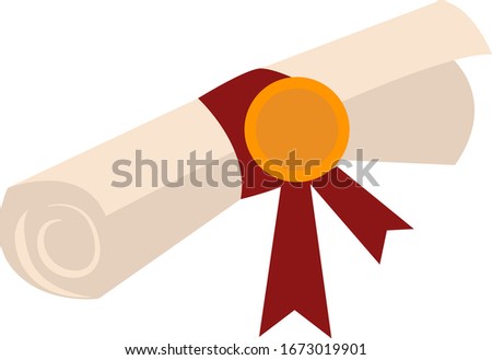 Certificate diploma, illustration, vector on white background.