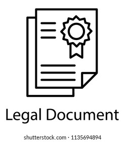 
Certificate or diploma line icon vector 

