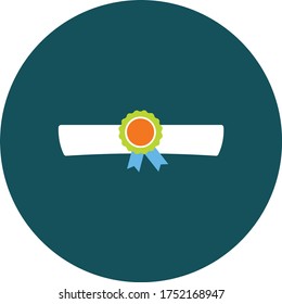 Certificate, diploma, masters, degree, graduate, trendy school icon on Green background for web graphic