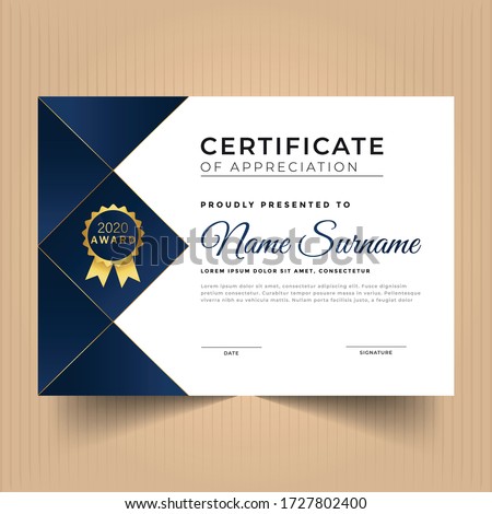  Certificate of diploma with modern design Geometric modern certificate of achievement template