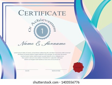 Certificate or diploma modern style and retro design template vector illustration