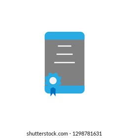 Certificate, diploma and online icon. Element of education icon for mobile concept and web apps. Detailed Certificate, diploma and online icon can be used for web and mobile