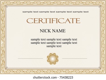certificate, diploma for print