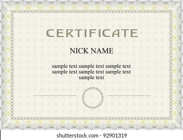 certificate, diploma for print