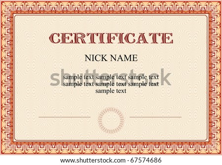 certificate, diploma for print