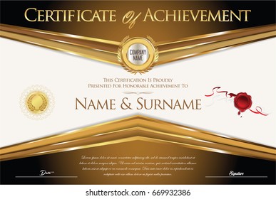 Certificate or diploma retro design
