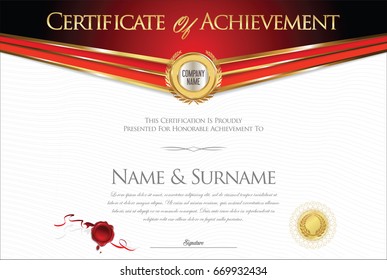 Certificate or diploma retro design