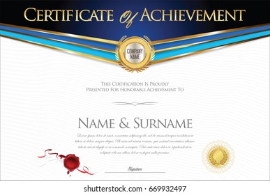 Certificate or diploma retro design