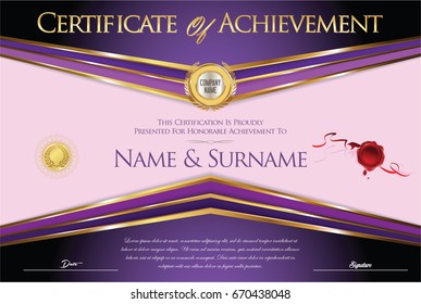 Certificate or diploma retro design