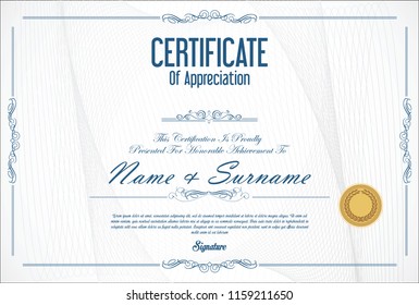 Certificate or diploma retro design template  
