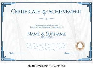 Certificate or diploma retro design template  
