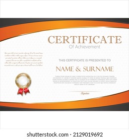 Certificate or diploma retro design template