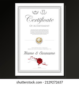 
Plantilla de diseño de retro de certificado o diploma