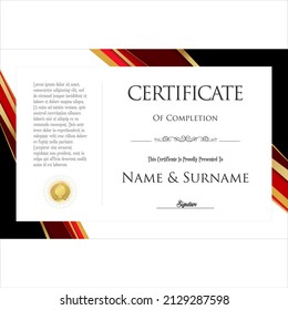 Certificate or diploma retro design template