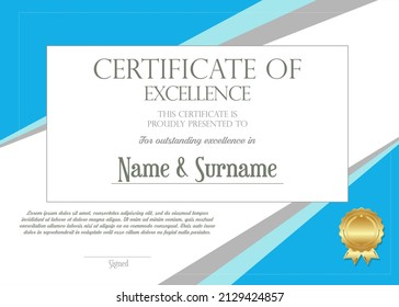 Certificate or diploma retro design template