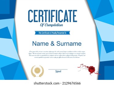 Certificate or diploma retro design template 