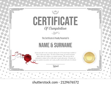 Certificate or diploma retro design template 