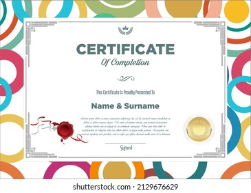 Certificate or diploma retro design template 