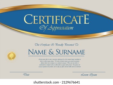 Certificate or diploma retro design template 