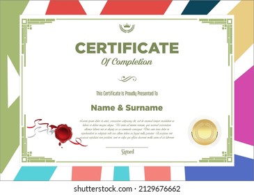 Plantilla de diseño de retro de certificado o diploma 