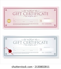 Certificate or diploma retro design template