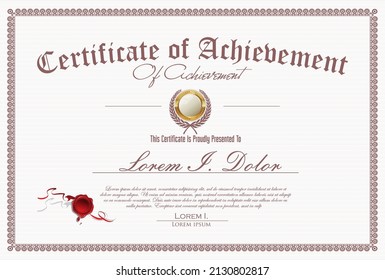 Certificate or diploma retro design template