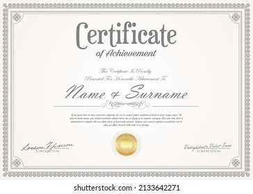 Certificate or diploma retro design template vector