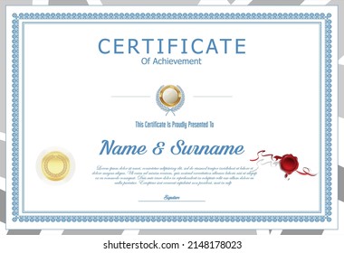Certificate or diploma retro design template vector illustration