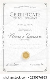 Certificate or diploma retro design template vector illustration 