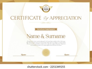 Certificate or diploma retro design template vector illustration 