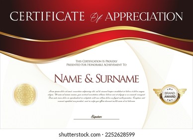 Certificate or diploma retro design template vector illustration 