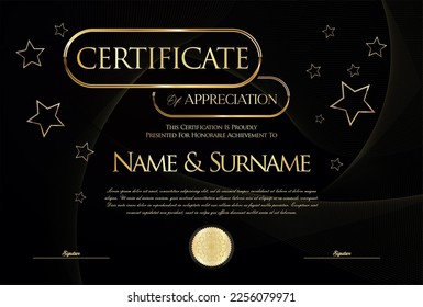 Modelo de diseño retro de certificado o diploma ilustración vectorial