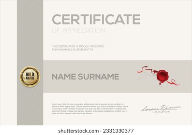 Certificate or diploma retro design template vector illustration