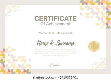 Certificate or diploma retro design template vector illustration 