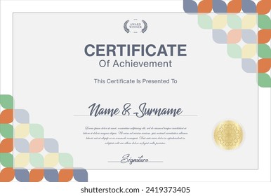 Certificate or diploma retro design template vector illustration 