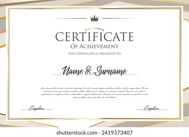 Modelo de diseño retro de certificado o diploma ilustración vectorial 