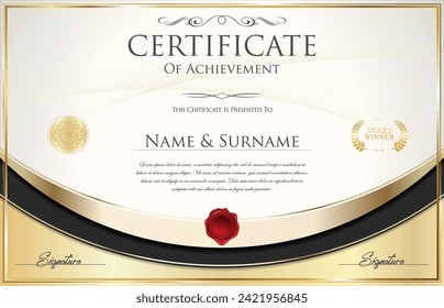 Certificate or diploma retro design template vector illustration
