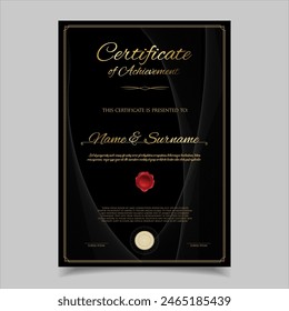 Certificate or diploma retro design template vector illustration 