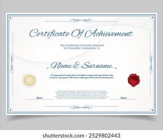 Certificate or diploma retro design template vector illustration 