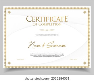 Certificate or diploma retro design template vector illustration
