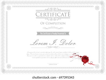 Certificate or diploma retro design template