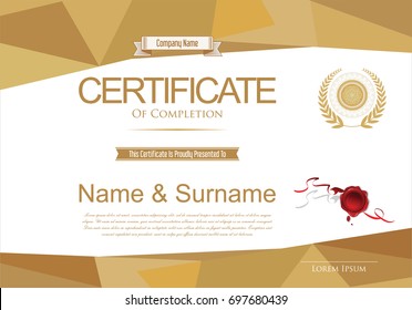 Certificate or diploma retro design template vector illustration