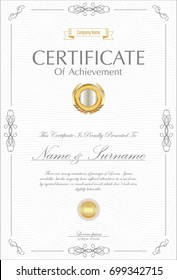 Certificate or diploma retro design template