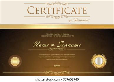 Certificate or diploma retro design template