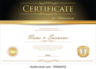 Certificate or diploma retro design template