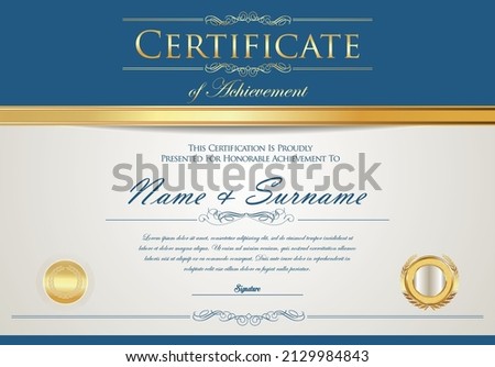 Certificate or diploma retro design template