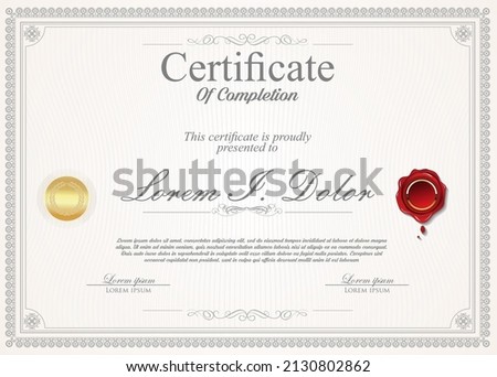 Certificate or diploma retro design template