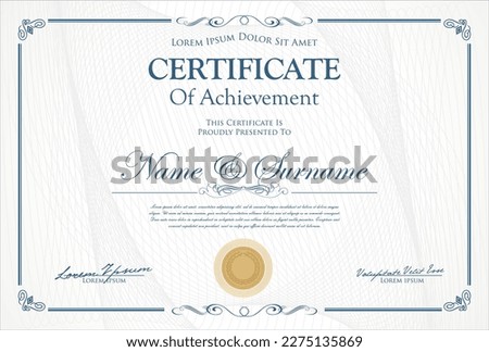 Certificate or diploma retro design template vector illustration