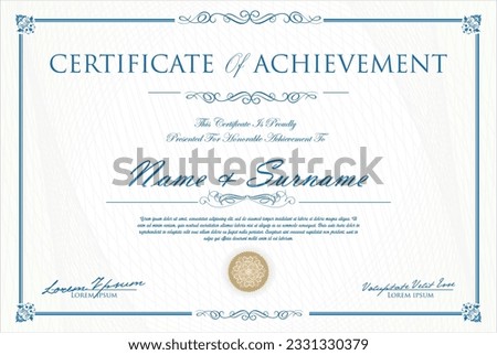 Certificate or diploma retro design template vector illustration